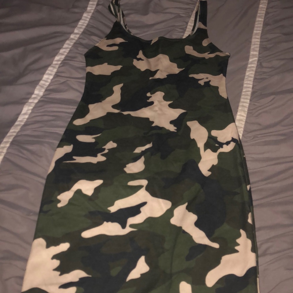 Large camouflage print dress